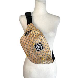 Harajuku Lovers Holographic Plaid Fanny Pack Yellow Black